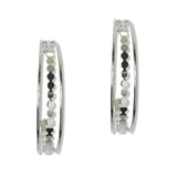 112699, TRIPLE ROW TEXTURED C-HOOP EARRINGS