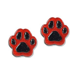 112704, GAMEDAY GLITTER PAW PRINT ACRYLIC STUD EARRINGS