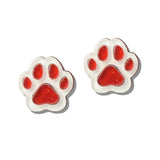 112704, GAMEDAY GLITTER PAW PRINT ACRYLIC STUD EARRINGS