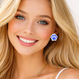112704, GAMEDAY GLITTER PAW PRINT ACRYLIC STUD EARRINGS