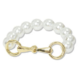 112713, DOUBLE HORSEBIT PEARL BEADED STRETCH BRACELET