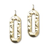 112717, HAMMERED TEXTURE OPEN OVAL DROP EARRINGS