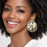 112720, MOLTEN LIQUID METAL LARGE OVAL STATEMENT EARRINGS