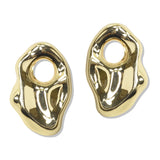 112722, MOLTEN ORGANIC GEOMETRIC CUTOUT STATEMENT EARRINGS