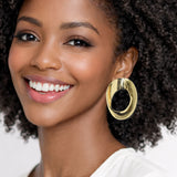 112729, TWISTED OVAL CUTOUT STATEMENT EARRINGS