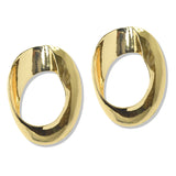 112729, TWISTED OVAL CUTOUT STATEMENT EARRINGS