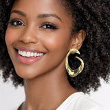 112730, SCULPTURAL FLUID OPEN LOOP STATEMENT EARRINGS
