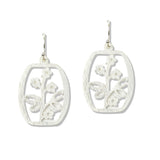 112731, BRUSHED OPENWORK FLORAL BRANCH BANGLE EARRINGS