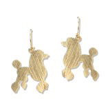 112737, BRUSHED POODLE SIHOUETTE DANGLE EARRINGS