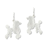 112737, BRUSHED POODLE SIHOUETTE DANGLE EARRINGS