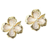 112739, PEARLESCENT ENAMEL FLOWER STATEMENT EARRINGS