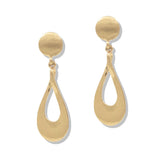 112743, MATTE TWISTED OPEN TEARDROP DROP EARRINGS