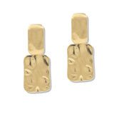 112744, HAMMERED TEXTURE GEOMETRIC DOUBLE RECTANGLE DROP EARRINGS