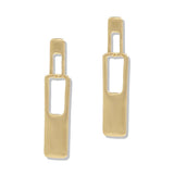112745, MATTE GEOMETRIC INTERLOCKING RECTANGLE DROP EARRINGS