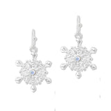 112763, CHRISTMAS AB CRYSTAL SNOWFLAKE DROP EARRINGS