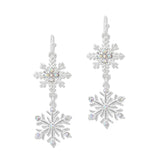 112764, CHRISTMAS TIERED AB CRYSTAL SNOWFLAKE DROP EARINGS