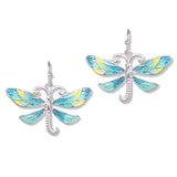 112766, VIBRANT ENAMEL DRAGONFLY DROP EARRINGS
