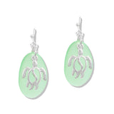 112767, SEA TURTLE SEA GLASS DROP EARRINGS