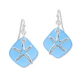 112768, STARFISH SEA GLASS DROP EARRINGS