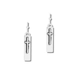 112771, INSPIRATION RECTANGULAR BAR CROSS DANGLE EARRINGS