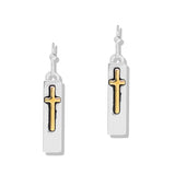 112771, INSPIRATION RECTANGULAR BAR CROSS DANGLE EARRINGS