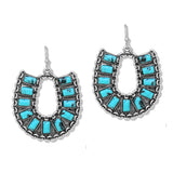 112772, WESTERN HORSESHOE TURQUOISE DROP EARRINGS