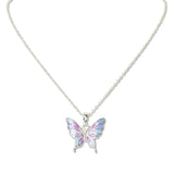112773, VIBRANT ENAMEL BUTTERFLY PENDANT NECKLACE