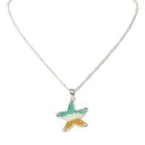 112776, STARFISH CRUSHED STONE PENDANT NECKLACE