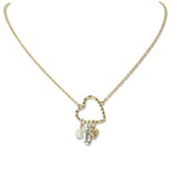 112778, BLESSED AND PEARL ACCENT CUTOUT HAMMERED HEART NECKLACE