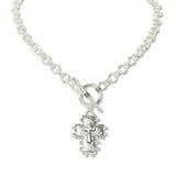 112780, Tailored Double Chain 17" NECKLACE - Cross, AN5534_MO