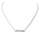 112782, ANTIQUED METALLIC HORIZONTAL CROSS BAR NECKLACE