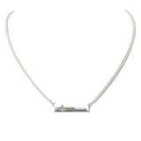 112782, ANTIQUED METALLIC HORIZONTAL CROSS BAR NECKLACE