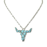 112783, WESTERN TURQUOISE STEER HEAD PENDANT NECKLACE