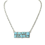 112785, WESTERN TURQUOISE RECTANGULAR BAR PENDANT NECKLACE