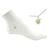 112792, SEA TURTLE CRUSHED STONE INLAY ANKLET