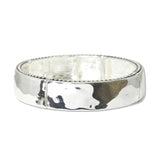 112794, METALLIC HAMMERED PANEL STRETCH BRACELET