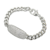 108003, 14K GOLD PLATED MICRO PAVE CUBIC ZIRCONIA ACCENT DESIGNER INSPIRED BRACELET