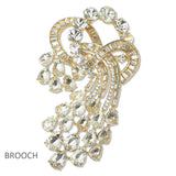 112805, MULTI SHAPE CRYSTAL CASCADING STATEMENT BROOCH PIN