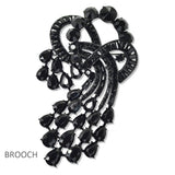 112805, MULTI SHAPE CRYSTAL CASCADING STATEMENT BROOCH PIN