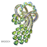 112805, MULTI SHAPE CRYSTAL CASCADING STATEMENT BROOCH PIN