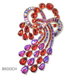 112805, MULTI SHAPE CRYSTAL CASCADING STATEMENT BROOCH PIN