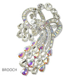 112805, MULTI SHAPE CRYSTAL CASCADING STATEMENT BROOCH PIN