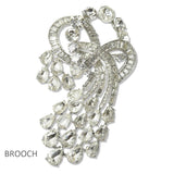 112805, MULTI SHAPE CRYSTAL CASCADING STATEMENT BROOCH PIN