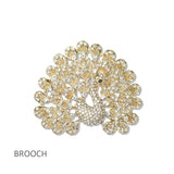 112806, CRYSTAL PEACOCK STATEMENT BROOCH PIN