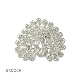 112806, CRYSTAL PEACOCK STATEMENT BROOCH PIN