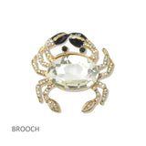 112810, CRYSTAL OCEAN CRAB BROOCH PIN