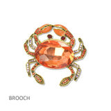 112810, CRYSTAL OCEAN CRAB BROOCH PIN