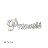 112802, PRINCESS PAVE CRYSTAL SCRIPT WORD BROOCH PIN