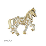 112811, CRYSTAL HORSE STATEMENT BROOCH PIN