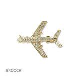 112812, PAVE CRYSTAL AIRPLANE BROOCH PIN